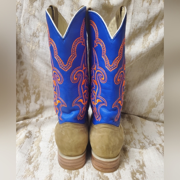 1178 - RockinLeather Men's Crazy Horse w/Blue Upper Western Boot - Picture 9 of 14